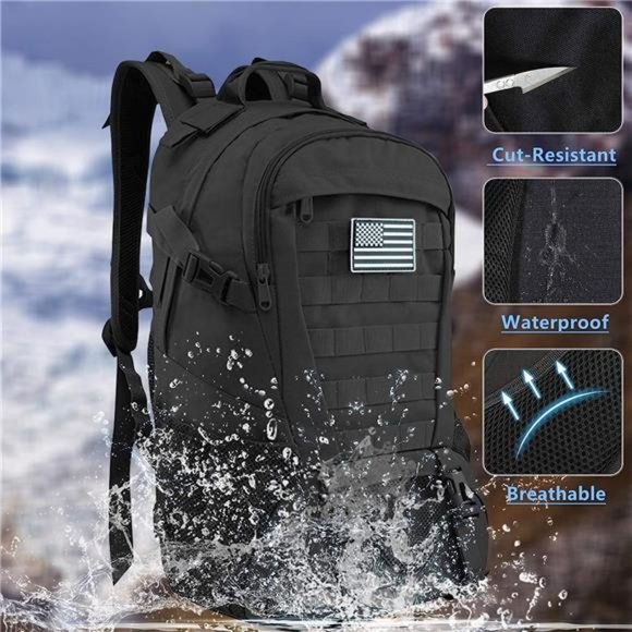 Tactical Backpack for Men Hiking Day Pack Molle Military Rucksack Waterproof 30L - Picture 6 of 6